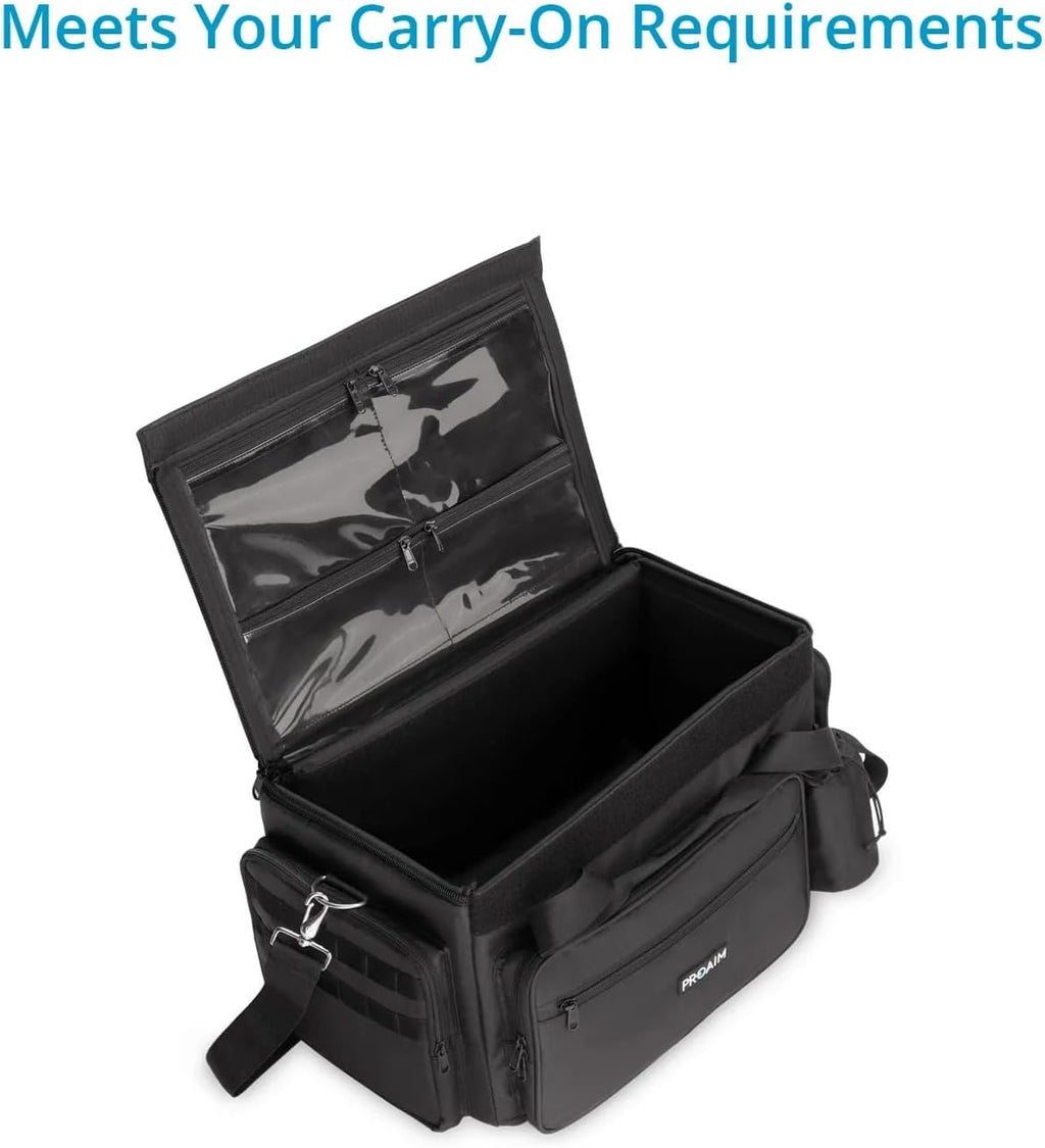 PROAIM Cine Cube Bag for Camera Gear, Photographer, Videographer Videomakers. Solid & Spacious, Removable Pouches, 4 Clear Pockets & Back Slate Pocket. Bottle Holder, Waterproof + Sling (P-CBCC-01)
