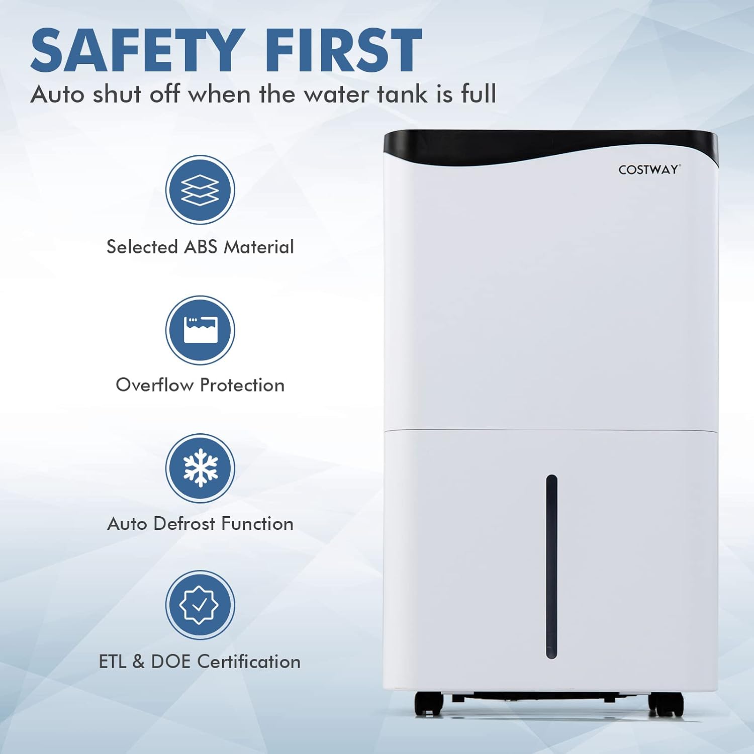 COSTWAY 5,500 Sq. Ft Dehumidifier for Basement & Large Room, 100 Pint Dehumidifier with Smart App & Alexa Voice Control, 4 Modes, 2 Speeds, 24H Timer, Low Noise