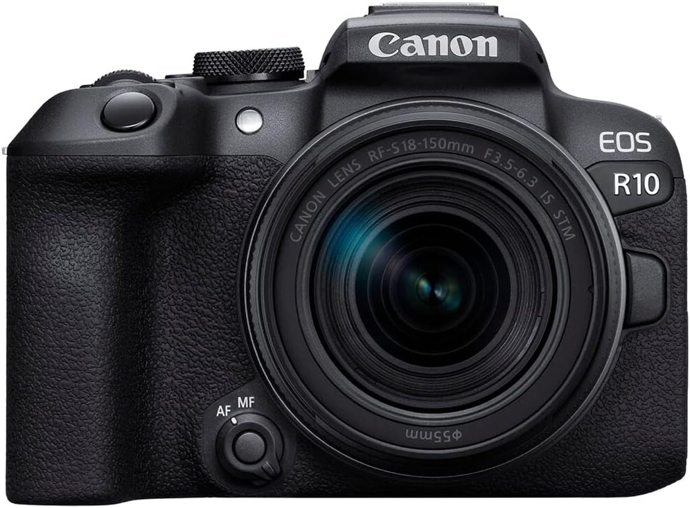 Canon EOS R10 RF-S18-150mm F3.5-6.3 is STM Lens Kit, Mirrorless Vlogging Camera, 24.2 MP, 4K Video, DIGIC X Image Processor, High-Speed Shooting, Subject Tracking, Compact, for Content Creators Black