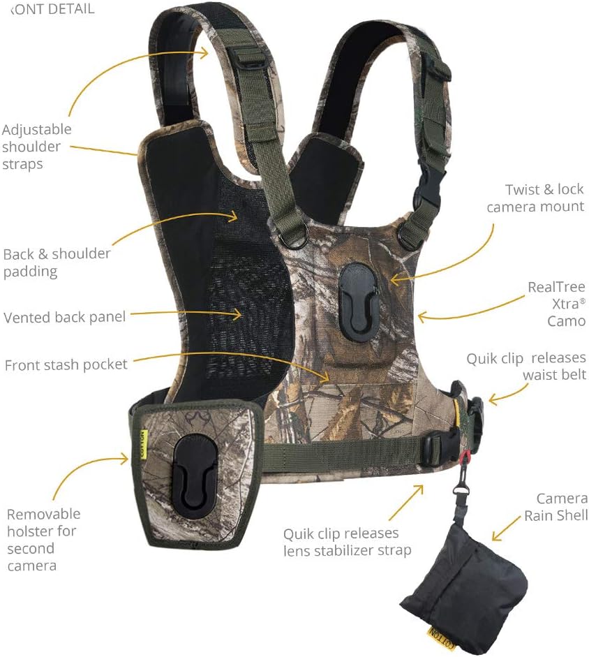 Cotton Carrier CCS G3 Camera Harness System for Camera and Binoculars, Camo