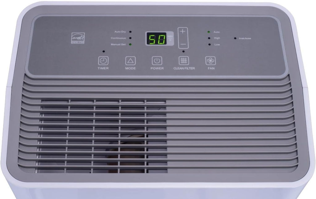 Hisense 50-Pint Capacity, 4500 sq. ft. Coverage, 3-Speed Dehumidifier 48 dB(A) sound level, Washable Filter - DH5024K1W