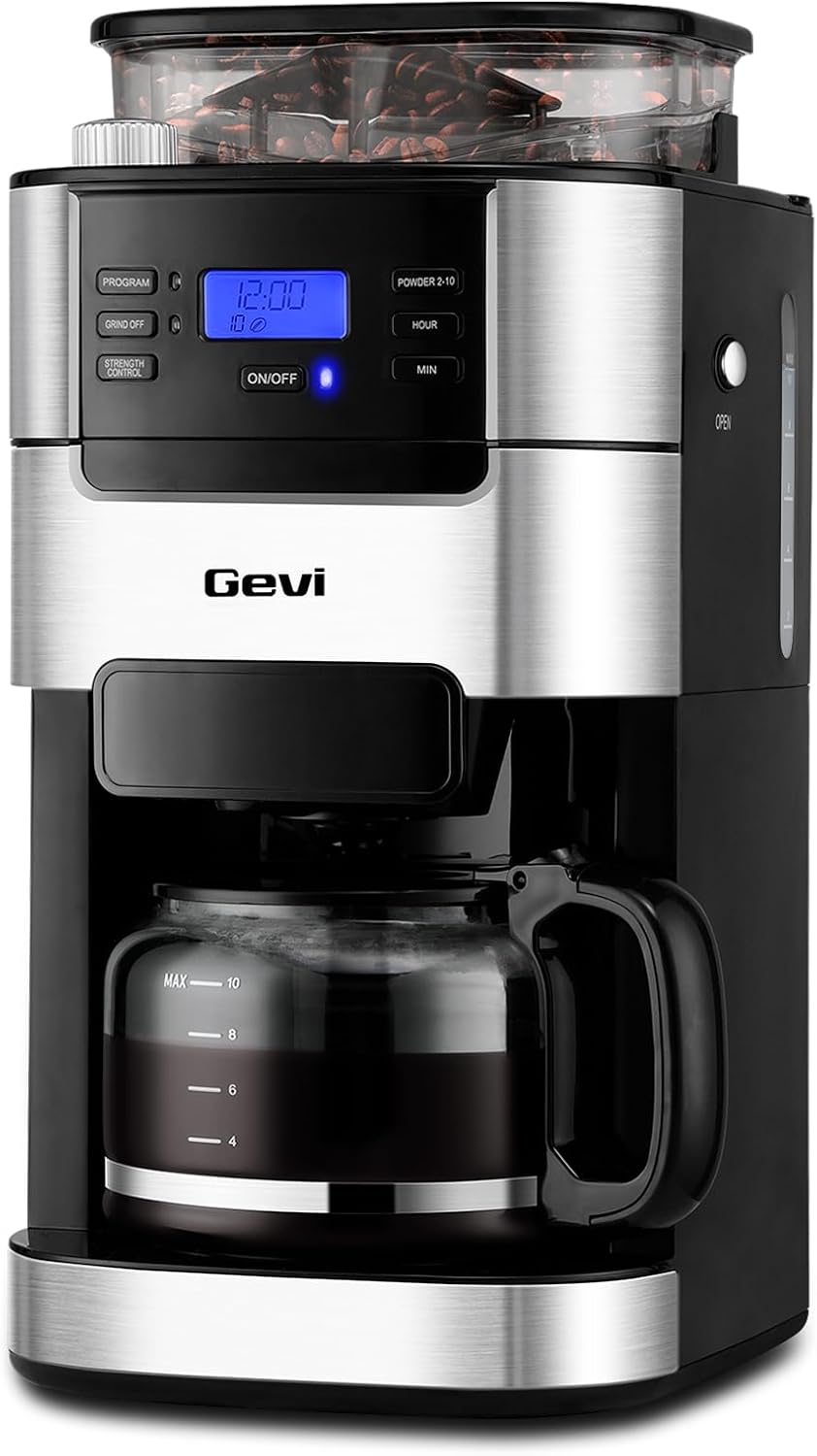 Gevi Coffee Grinder Electric,Coffee Bean Grinder with 35 Grind Settings for Espresso,Drip,French Press,Burr Coffee Grinder for Home Use,Anti-static Design,Black