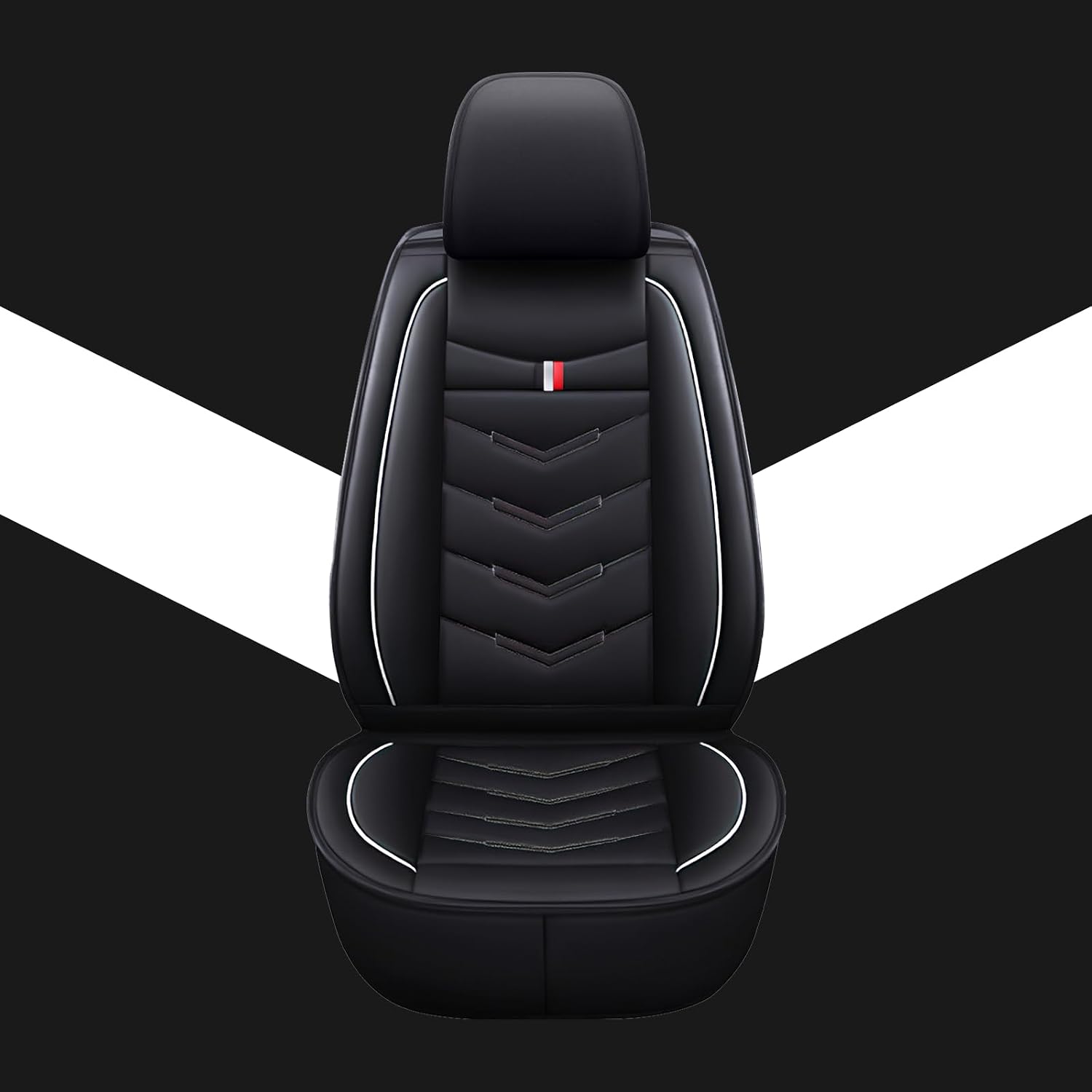 Car Seat Covers Fit for Chevy Traverse 2009-2025, Leather Seat Covers for Car, Waterproof Non-Slip Durable Car Seat Protector(5 Seats,Black White)