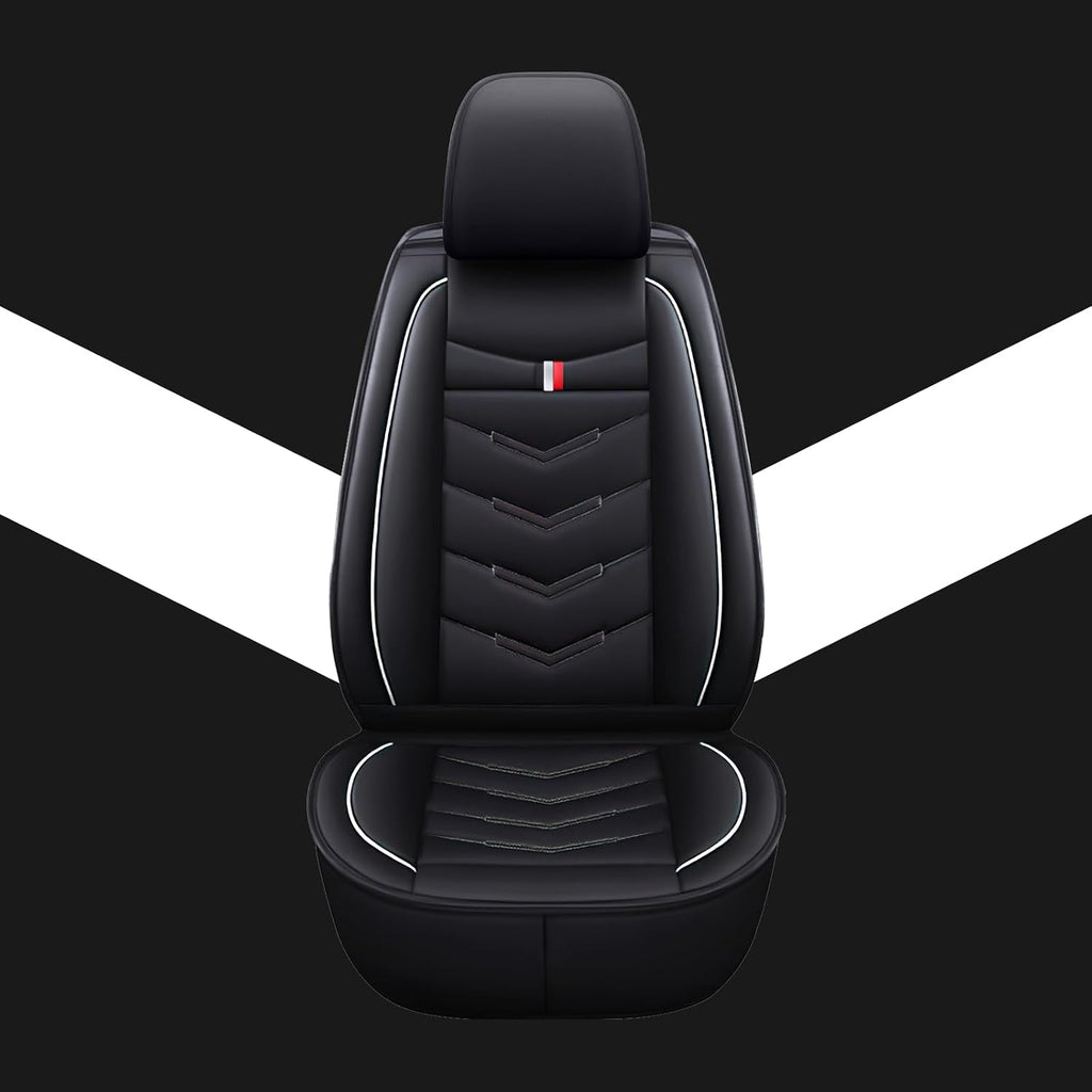 Car Seat Covers Fit for Toyota Sienna 2000-2025, Leather Seat Covers for Car, Waterproof Non-Slip Durable Car Seat Protector(2 Seats,Black White)