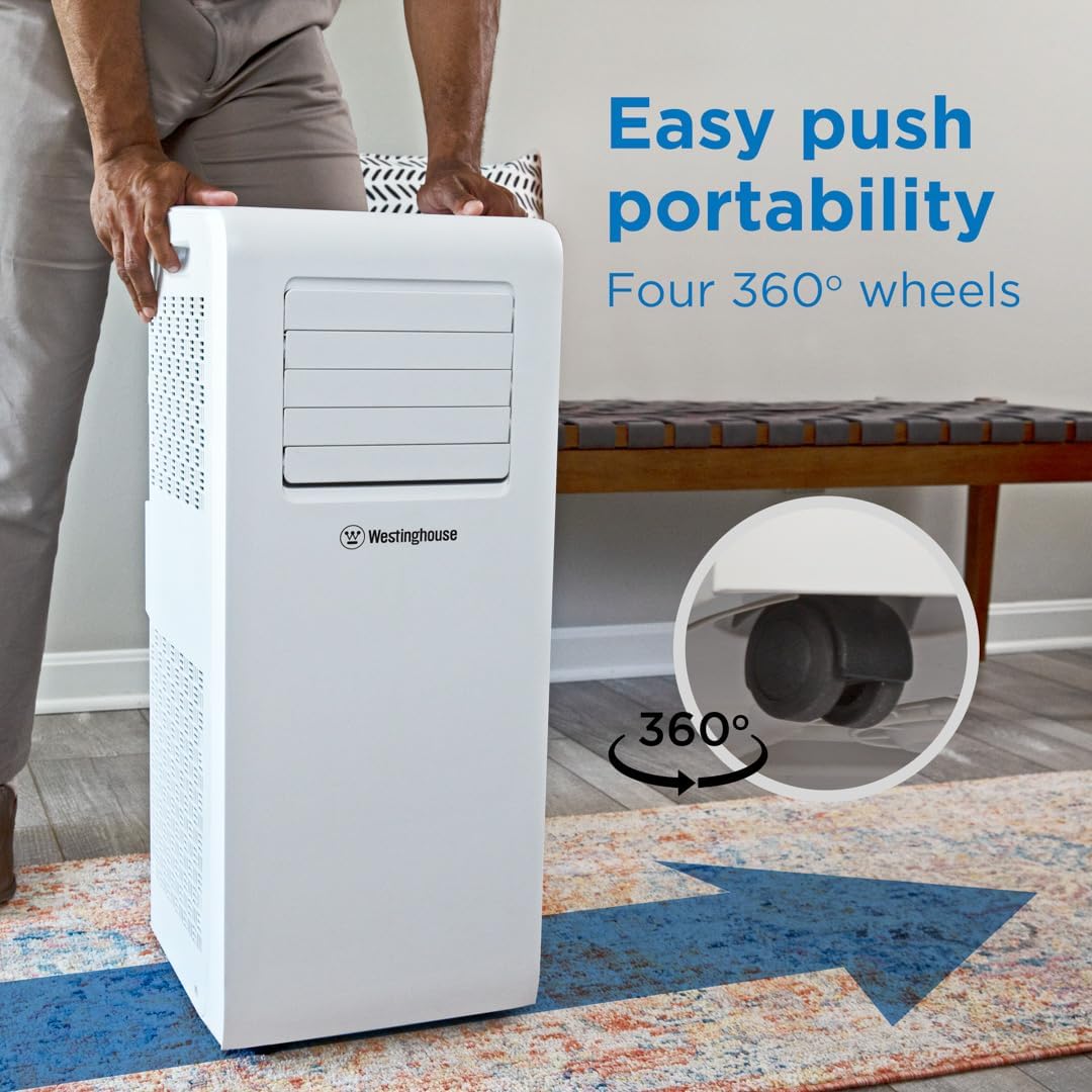 Westinghouse 10,000 BTU Portable Air Conditioner with Home Dehumidifier, Remote Control - For Rooms Up To 450 Square Feet