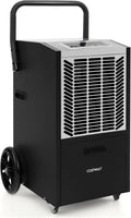 COSTWAY 163 Pints Commercial Dehumidifier, 4500 Sq.Ft Crawl Space Dehumidifier with Pump & Drain Hose, 24H Timer, for Basement, Warehouse, Job Site (White)