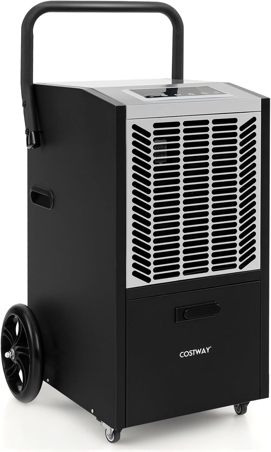 COSTWAY 163 Pints Commercial Dehumidifier, 4500 Sq.Ft Crawl Space Dehumidifier with Pump & Drain Hose, 24H Timer, for Basement, Warehouse, Job Site (White)