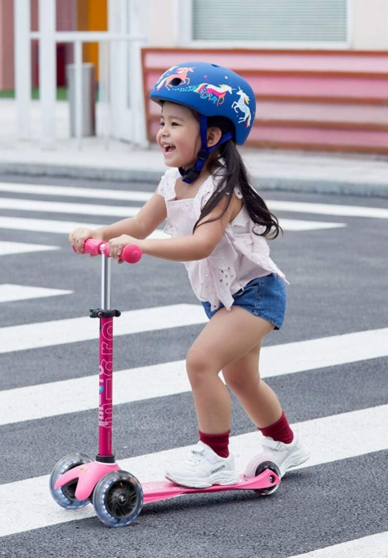 Micro Kickboard | Mini LED Kids Scooter for Ages 2-5 | Children up to 110 lbs | 3 Wheel Lean-to-Steer Design | Adjustable T Bar | Smooth Ride, Motion Activated PU LED Wheels | Swiss Design