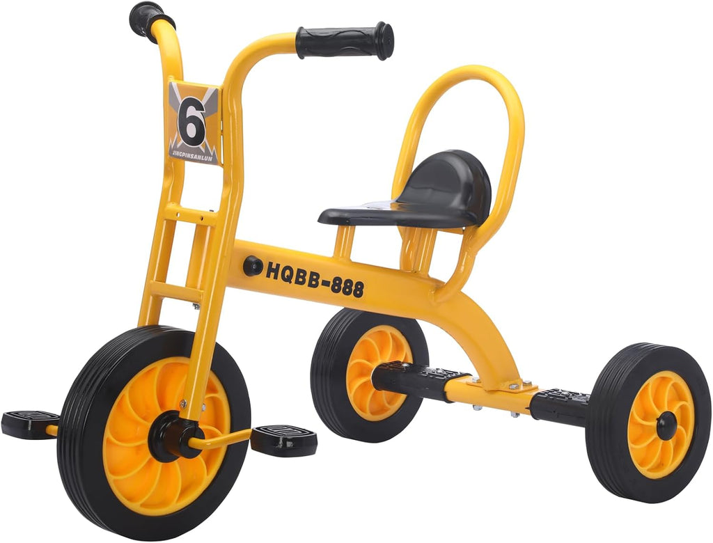 Kids Tricycle for Age 2-6, Big Wheel Kids Trike Bike, Preschool Daycare Outdoor Tricycle with Airless Rubber Tires and Non-Slip Pedals, Gift for Boys and Girls