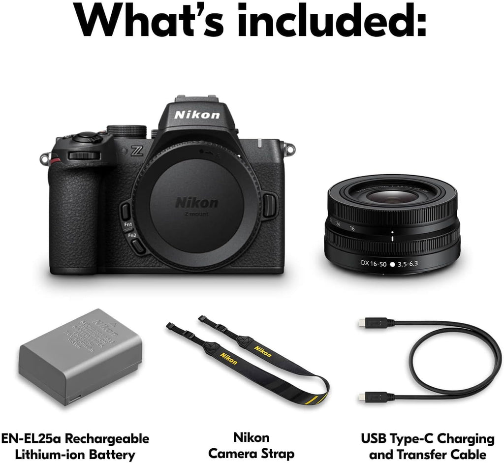 Nikon Z50 II with Wide-Angle Zoom Lens | Compact mirrorless Stills/Video Camera with Easy Color presets and Wireless Photo Sharing | Nikon USA Model