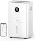 DREO 110-Pint Smart Dehumidifier for Basement, 4500 Ft² for Large Room, 2 Gallon Water Tank, Auto/Comfort/Constant Mode Dehumidifiers for Home, Bedroom, Bathroom, with Drain Hose, White, 711S