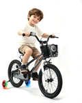 WinHope Kids Bike, 12 14 16 18 Inch Toddler Bicycle with Light Up Training Wheels and Dual Brakes, Children Bike for Beginner with Adjustable Seat and Headlebar for Boys Girls 2-9, Multiple Colors