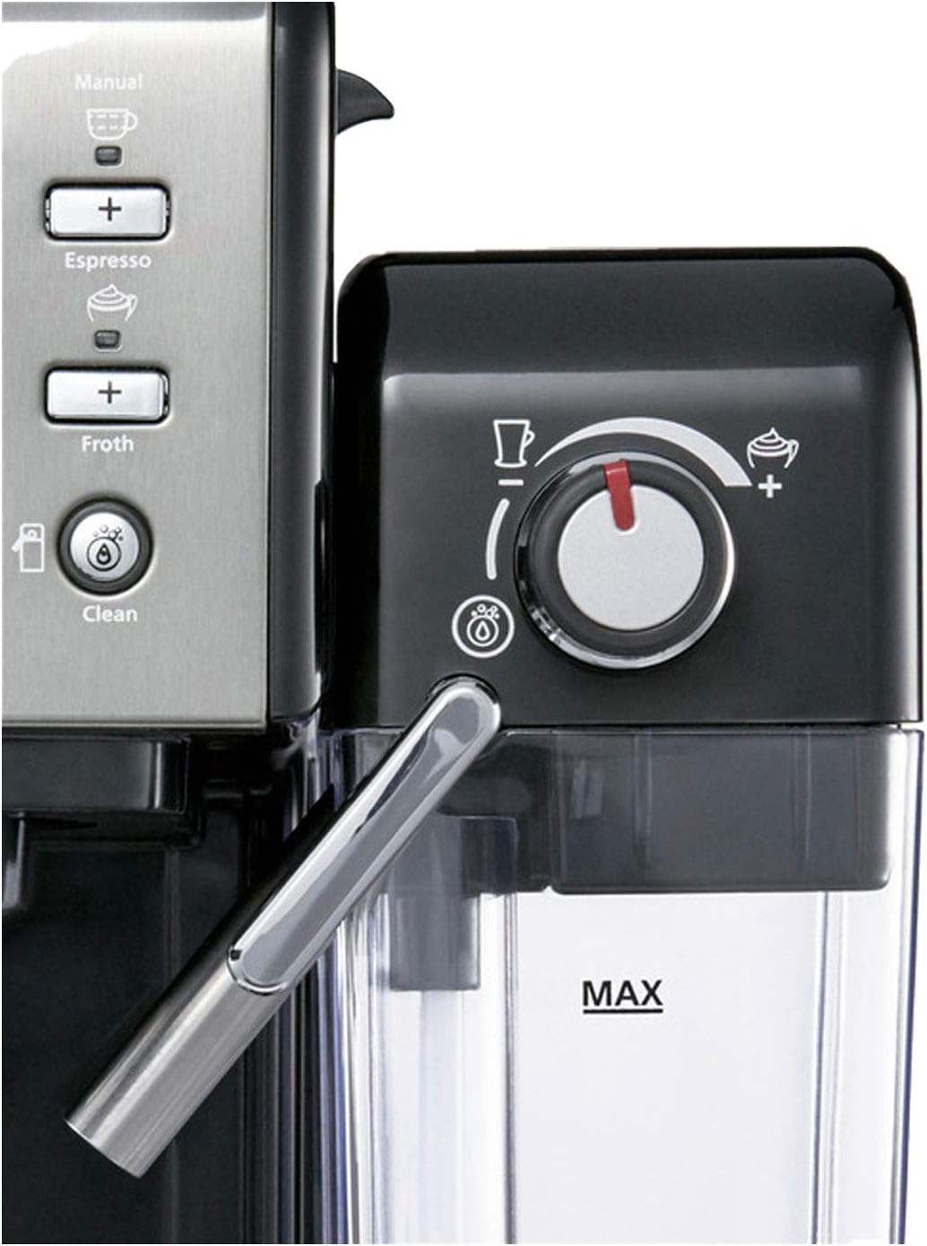 Mr. Coffee One-Touch Coffee House Espresso and Cappuccino Machine in Black Stainless