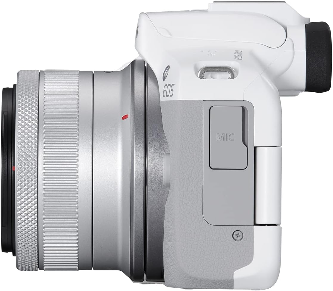 Canon EOS R50 Mirrorless Camera RF-S18-45mm F4.5-6.3 is STM Lens Kit, 24.2 Megapixel CMOS (APS-C) Sensor, 4K Video, Hybrid Camera, Photo and Video, Vlogging, Content Creator, RF Mount, White