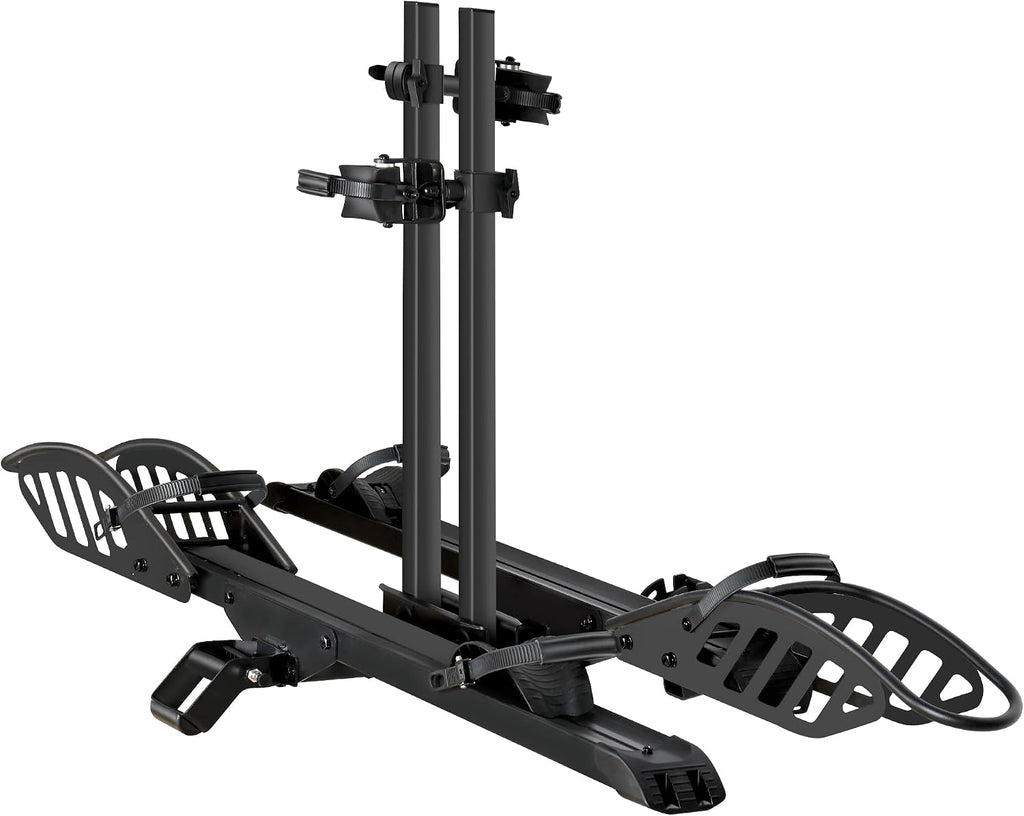 Young Electric Hitch 2-Bike Rack, 200 lbs Capacity E-Bike Carrier Platform Mount, Up to 5'' Fat Tire Bicyclefor 2'' Receiver Cars Trucks SUVs Minivans RV, Trailer