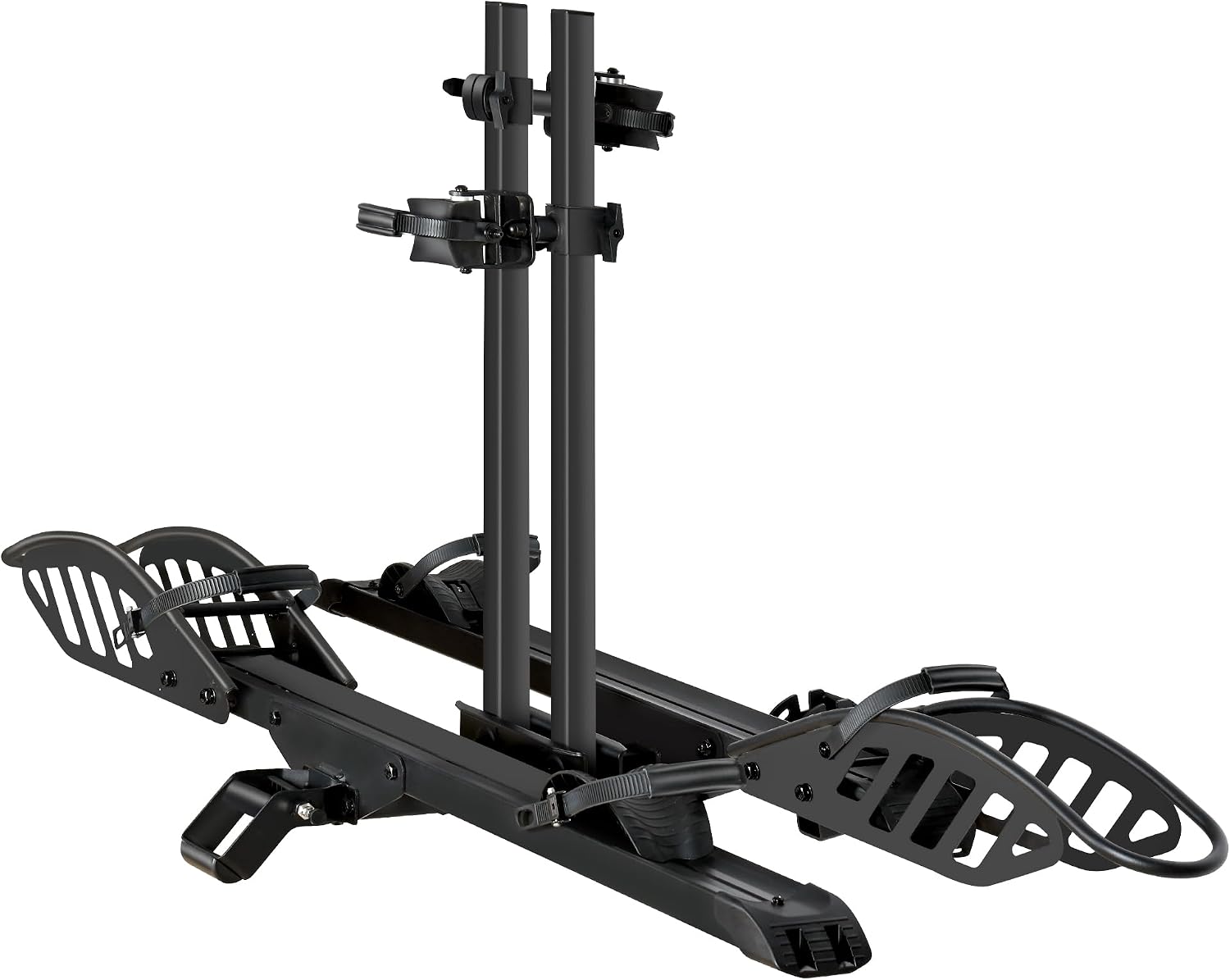Young Electric Hitch 2-Bike Rack, 200 lbs Capacity E-Bike Carrier Platform Mount, Up to 5'' Fat Tire Bicyclefor 2'' Receiver Cars Trucks SUVs Minivans RV, Trailer
