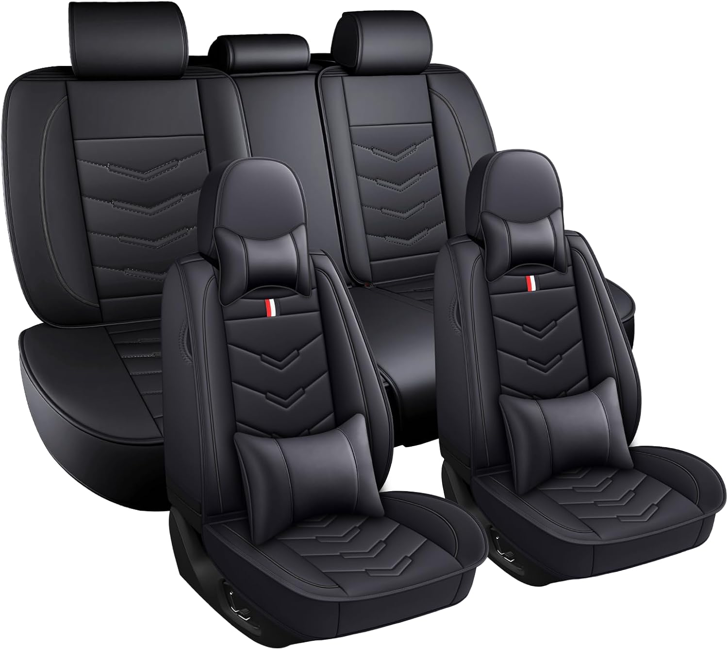 Car Seat Covers Fit for Mazda Cx-90 2025-2025, Leather Seat Covers for Car, Waterproof Non-Slip Durable Car Seat Protector(5 Seats with Pillow,Black)