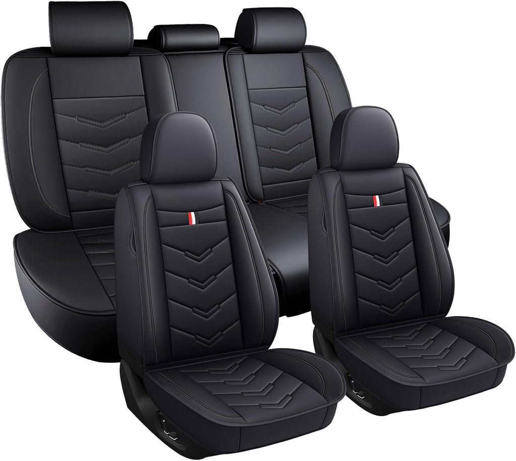 Car Seat Covers Fit for Toyota Highlander 2001-2025, Leather Seat Covers for Car, Waterproof Non-Slip Durable Car Seat Protector(5 Seats,Black)