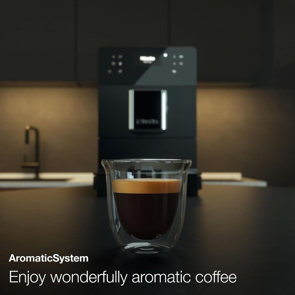 Miele CM 5310 Silence Automatic Coffee Maker - With OneTouch for Two, AromaticSystem, Individual Profile Settings, and Cleaning Programs, in Obsidian Black