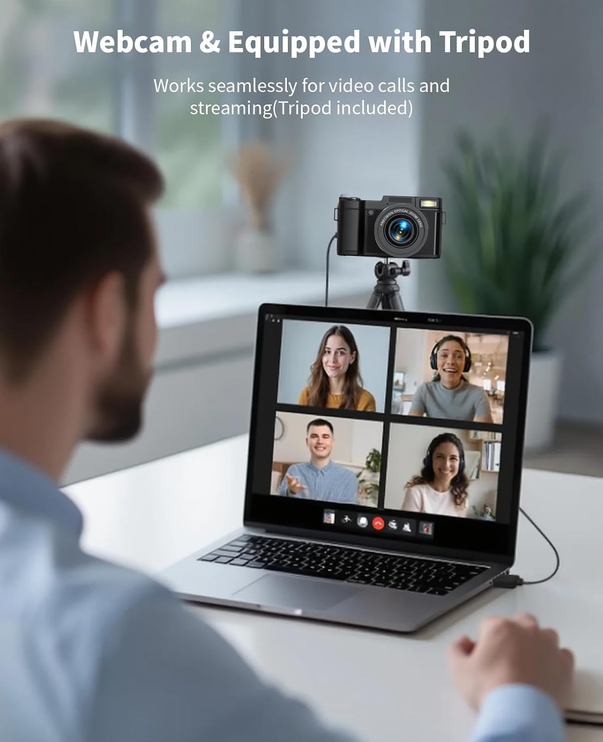 FLATIC 6K Digital Camera, 75MP Cameras for Photography with 8X Optical Zoom & Tripod, Anti-Shake Vlogging Camera with 3' 180° Flip Screen, 64GB Card, Card Reader, Vlog Travel Cameras for Teens