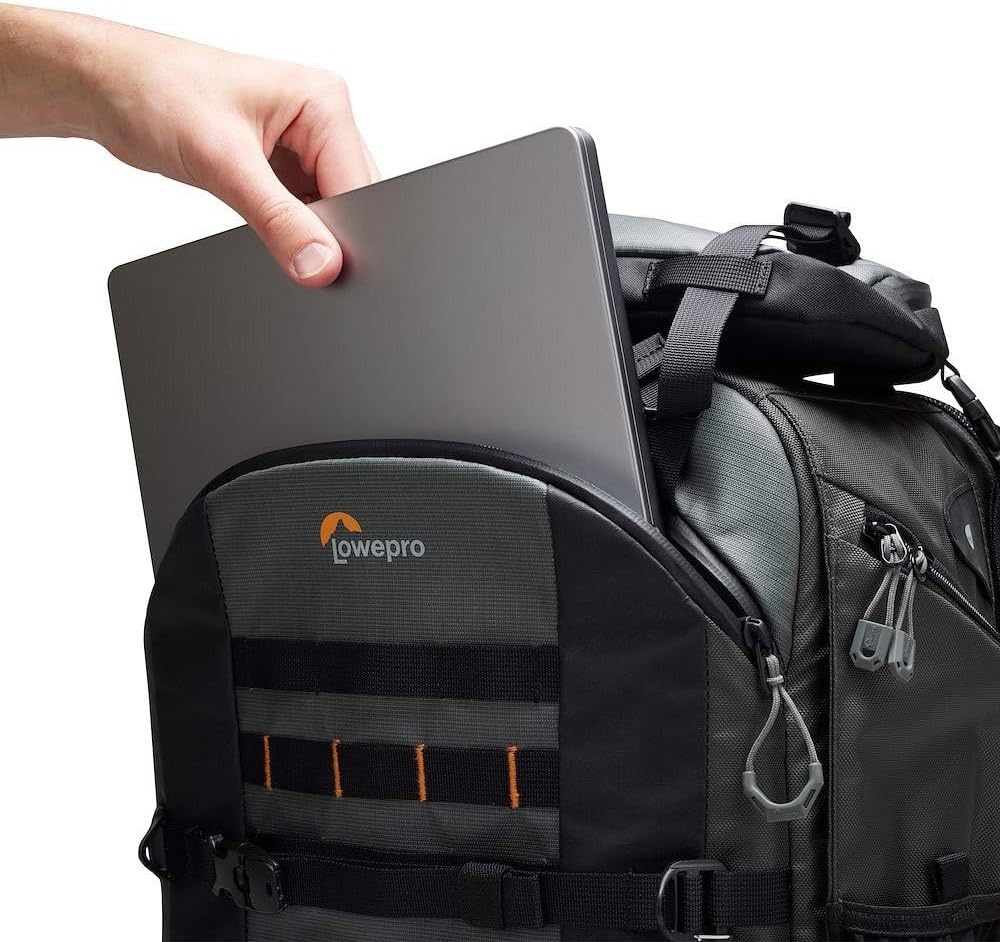 Lowepro Pro Trekker BP 650 AW II, Outdoor Camera Backpack with Recycled Fabric, Fits 800mm lenses, Weatherproof Cover, Mirrorless/DSLR Camera Case, Black/Dark Grey, Coated Main Fabric, Sealed Zippers