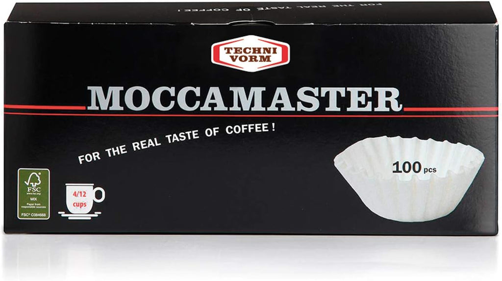 Technivorm Moccamaster 39340 CDT Grand Coffee Maker, 60 Ounce, Silver Moccamaster White Paper Filters, 100 Count (Pack of 1)