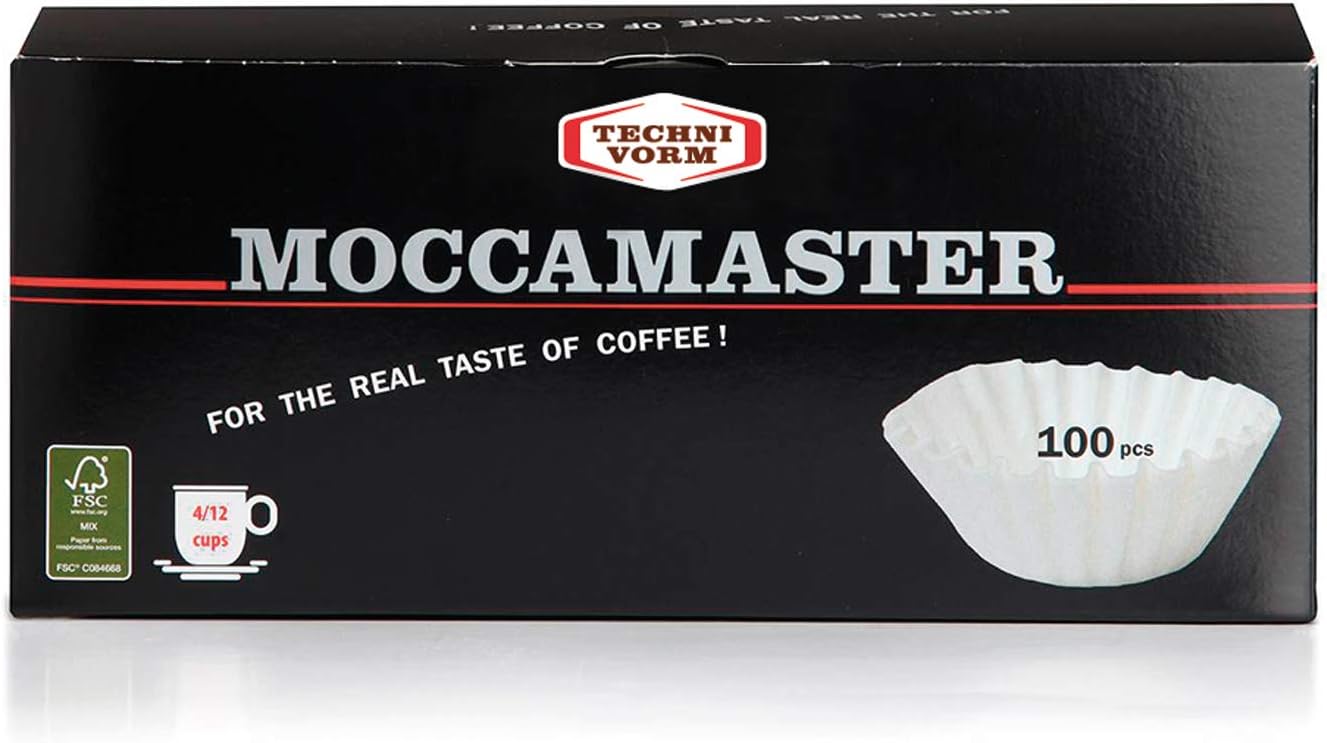 Technivorm Moccamaster 39340 CDT Grand Coffee Maker, 60 Ounce, Silver Moccamaster White Paper Filters, 100 Count (Pack of 1)