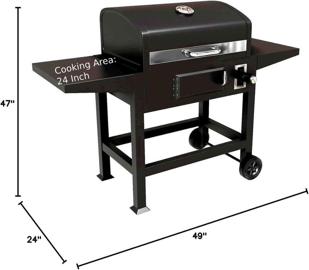 Gas One Charcoal Grill – 24-inch BBQ Charcoal Grill – Charcoal Smoker with Multiple Tier Heat Control – Outdoor Grill for Camping, Picnic, Patio, Backyard Barbecue, Outdoor Cooking