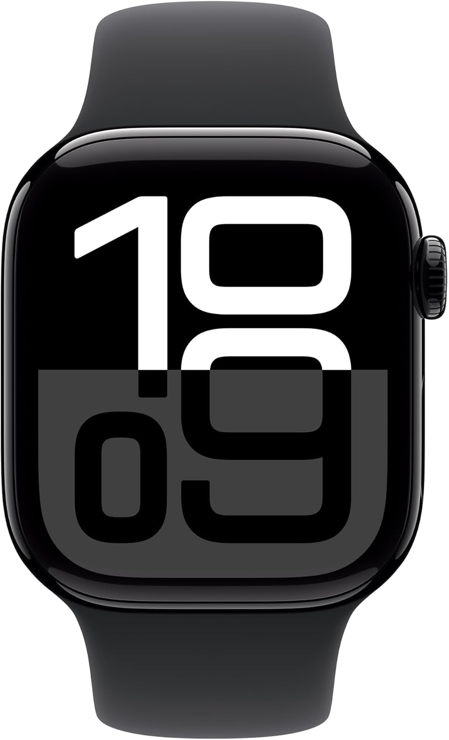 Apple Watch Series 10 [GPS 42mm case] Smartwatch with Jet Black Aluminum Case with Black Sport Band - M/L. Fitness Tracker, ECG App, Always-On Retina Display, Water Resistant