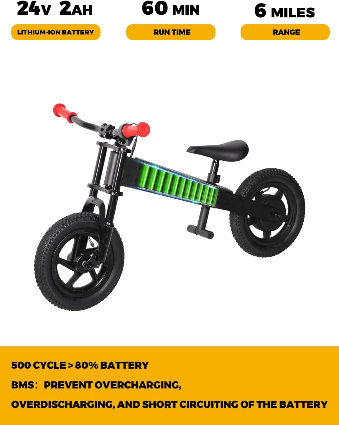 K2 Electric Balance Bike for Kids, 12 inch Pneumatic Tire Kids Electric Bike, 150W Peak Motor 24V/2AH Battery, Range 6 Miles, Suspension Fork, Adjustable Seat, Electric Motorcycle for Ages 3-8