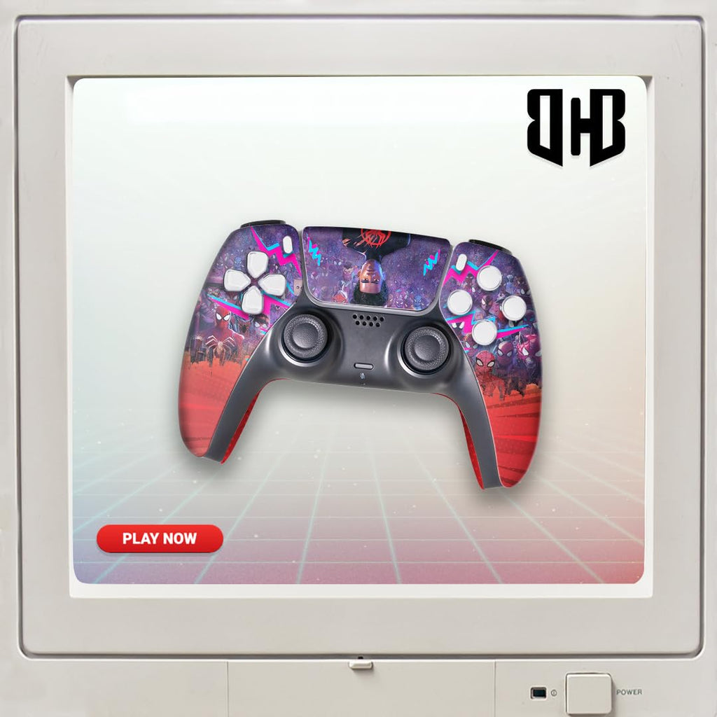 Miles Moraales Spiidervers Custom PS-5 Controller Wireless compatible with Play-Station 5 Console by BCB Controllers | Proudly Customized in USA with Permanent HYDRO-DIP Printing (NOT JUST A SKIN)