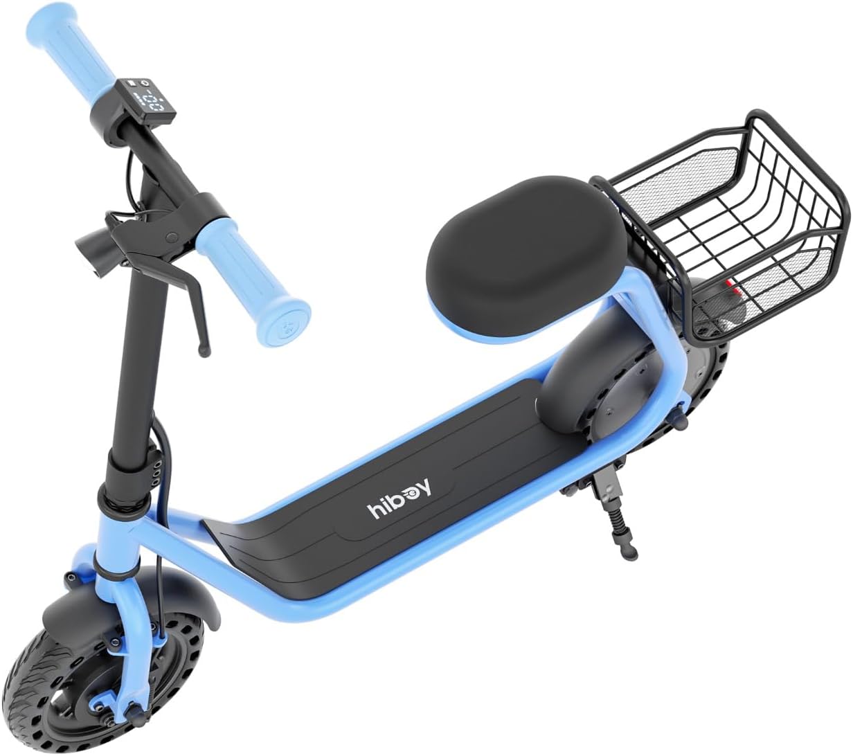 Hiboy Q2 Lite Electric Scooter with Seat for Kids Ages 4–10, LED Lights, UL Certified, 9.3 MPH, 100W Motor, Easy Control