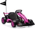 GarveeLife 24V Electric Drift Kart for Kids, Ride Car with Adjustable Seat & 8.5MPH Speed, EVA Silent Wheels, Parent-Safety Certified Ride-On Toy