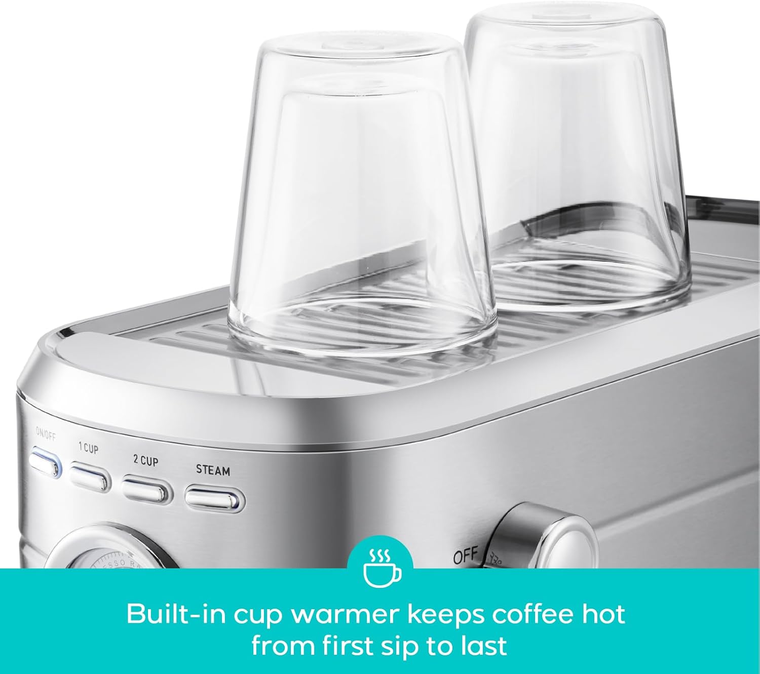 CASABREWS CM5418 Espresso Machine 20 Bar, Compact Espresso Maker with Steam Milk Frother, Stainless Steel Coffee Machine with 34oz Removable Water Tank for Cappuccino, Small Latte Machine, Silver