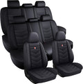 Car Seat Covers 7 Seats for Dodge Grand Caravan 2000-2020, Waterproof Durable Leather Vehicle Cushion Covers, Breathable Full Coverage Seat Protector(Standard,Black)