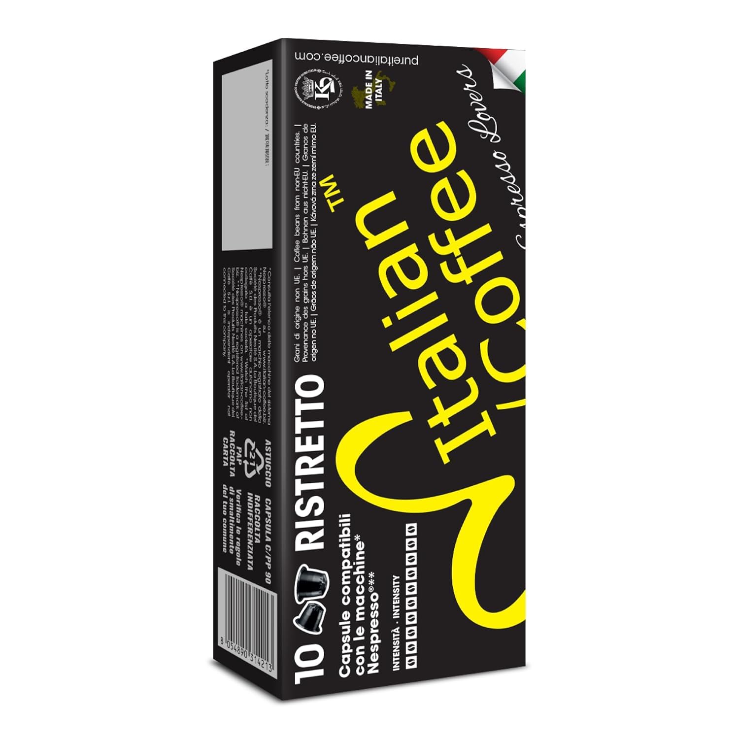 Italian Coffee for Espresso Lovers capsules compatible with Nespresso Original Line machines (Ristretto Regular, 800 Count (Pack of 1))