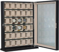 TIMELYBUYS 30 Piece Black Wood Watch Display Wall Hanging Case and Storage Organizer Box and Stand for Oversized Watches