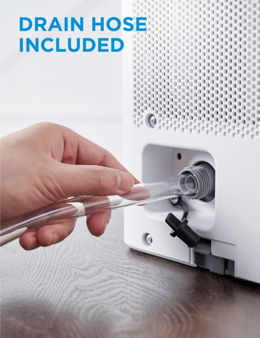Midea Cube 20 Pint Dehumidifier for Basement, Up to 1,500 Sq. Ft. dehumidifier with drain hose, ENERGY STAR Certificated, Smart Control, Compatible with Alexa, White