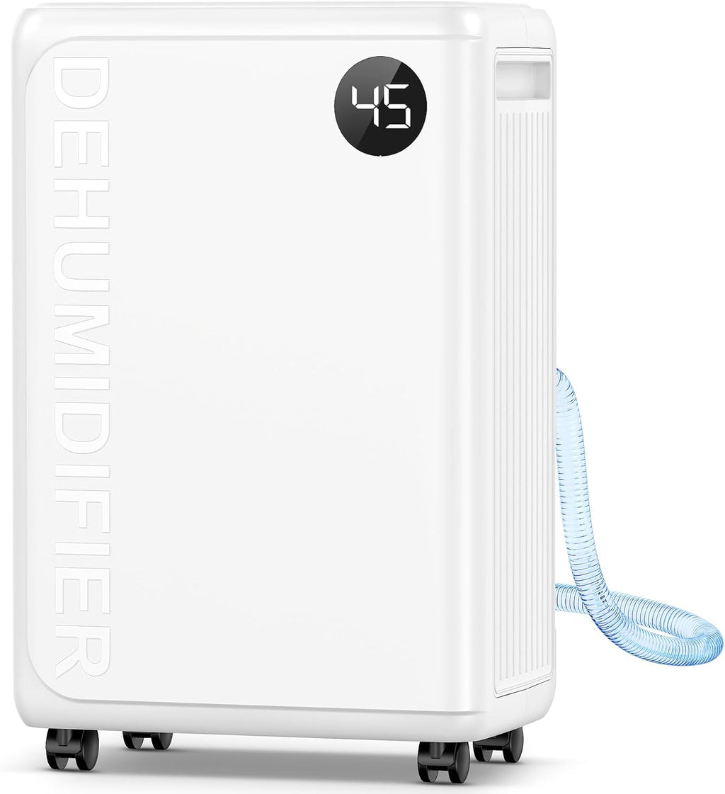 PLUSCENT 32 Pint Dehumidifier for Basement, 2500 sq.ft Dehumidifiers for Home with Drain Hose, 3 Modes, Auto Defrost, 24H Timer, Quiet Smart Humidity Control for Large Room, Bedroom, Bathroom, RV