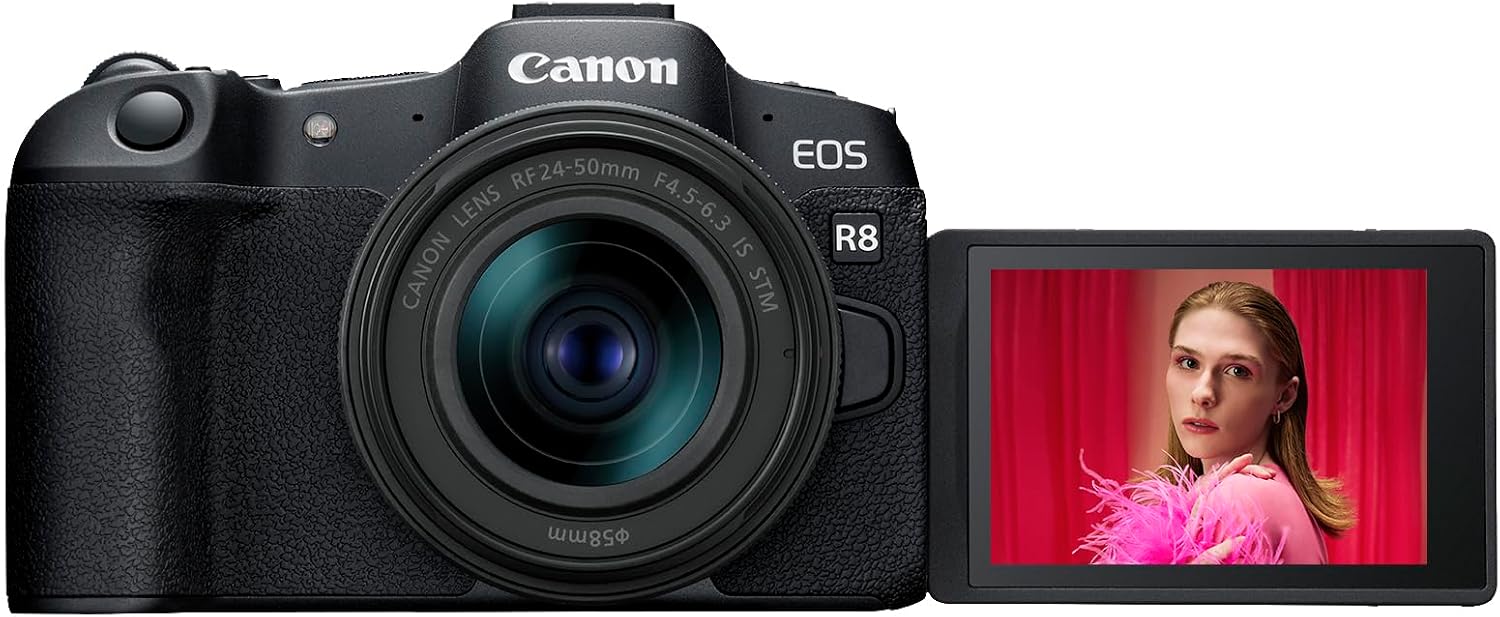 Canon EOS R8 Mirrorless Camera with RF 24-50mm f/4.5-6.3 is STM Lens, Black