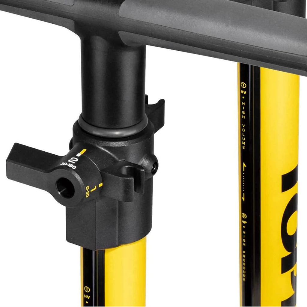 Topeak JoeBlow Sport 2Stage Bike Pump – Dual-Stage High Volume & High Pressure, TwinHead DX5 for Presta, Schrader, Dunlop, Steel, Aluminum Construction, 160 PSI, Extra-Long Hose