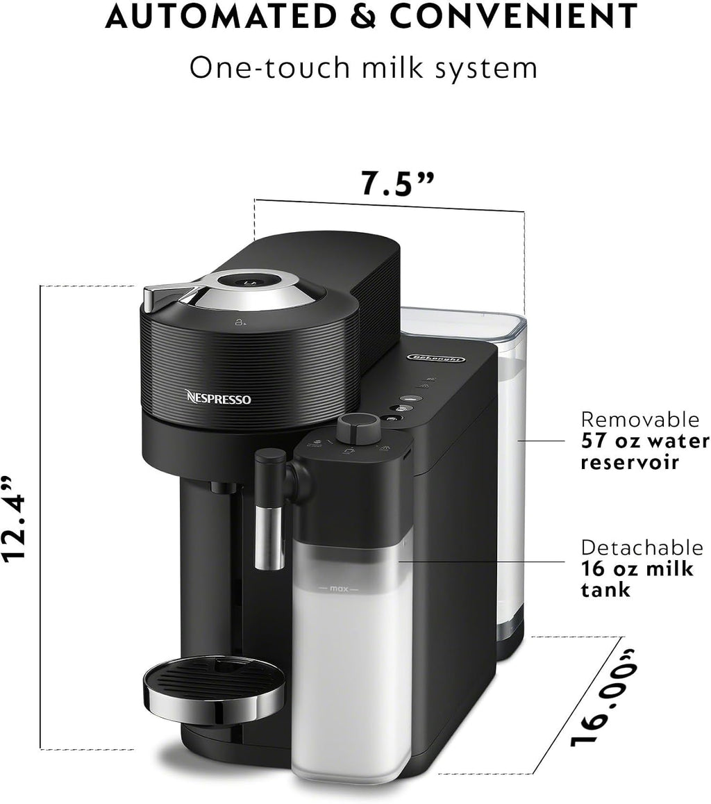 Nespresso Vertuo Lattissima Coffee and Espresso Maker by De'Longhi, Matte Black & Glossy