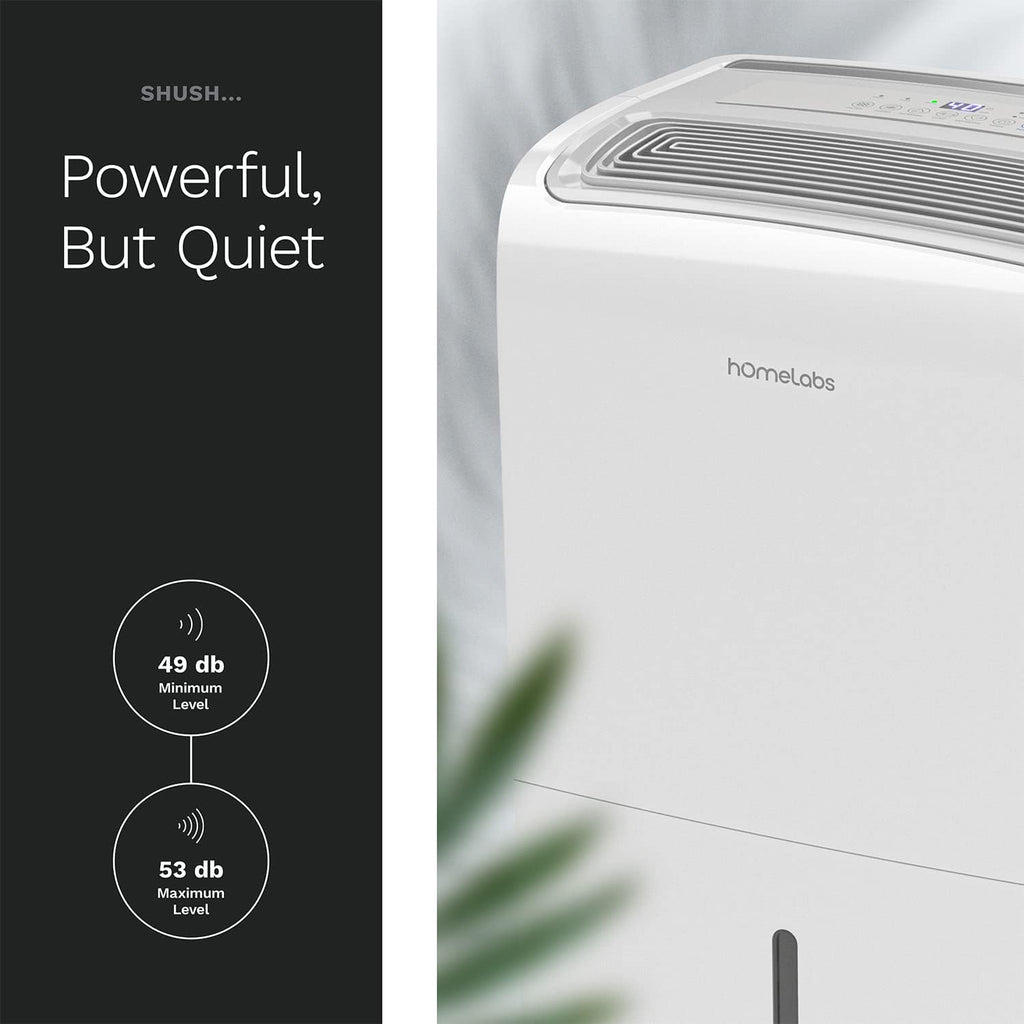 hOmeLabs 4000 Sq. Ft. Dehumidifier with Pump - Ideal for Large Rooms, Home Basements and Whole House - Powerful Moisture Removal and Humidity Control - 50 Pint Capacity