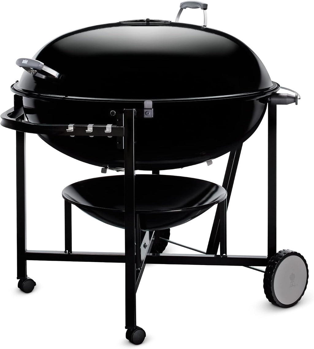 Weber The Ranch Charcoal Kettle Grill, 37' – Massive Outdoor BBQ Grill with Stainless Steel Hinged Cooking Grate, Tuck-Away™ Lid Holder & Porcelain‑Enameled Bowl