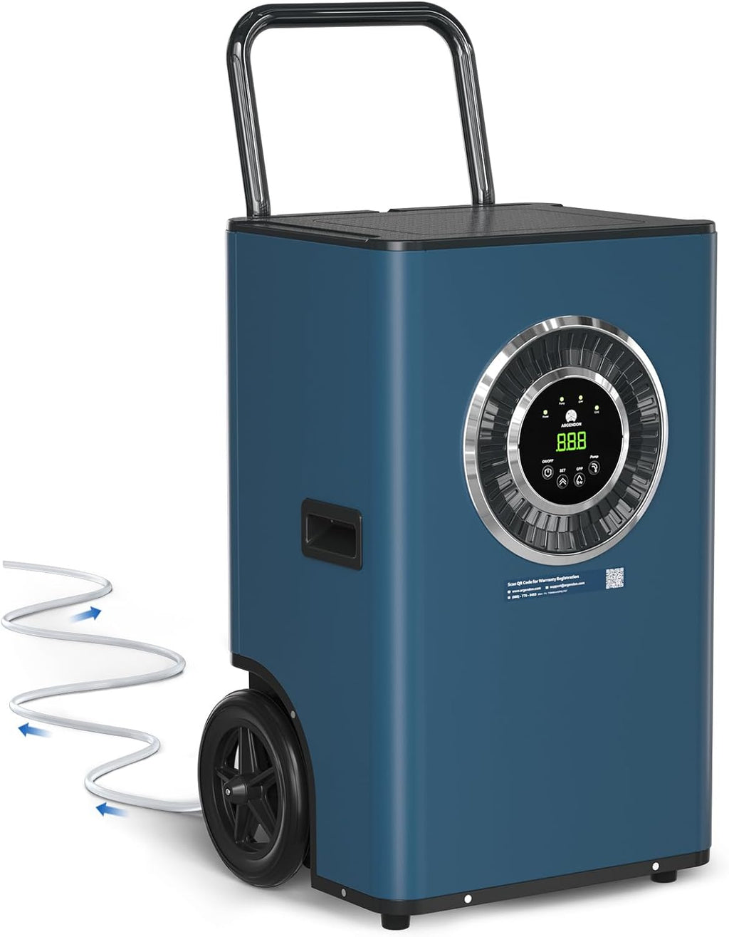 ARGENDON 170 Pints Commercial Dehumidifier with Pump and Drain Hose for Large Spaces up to 2100 sq.ft, Basement Dehumidifiers for Water Damage Restoration, Industry Use, 5-Years Warranty
