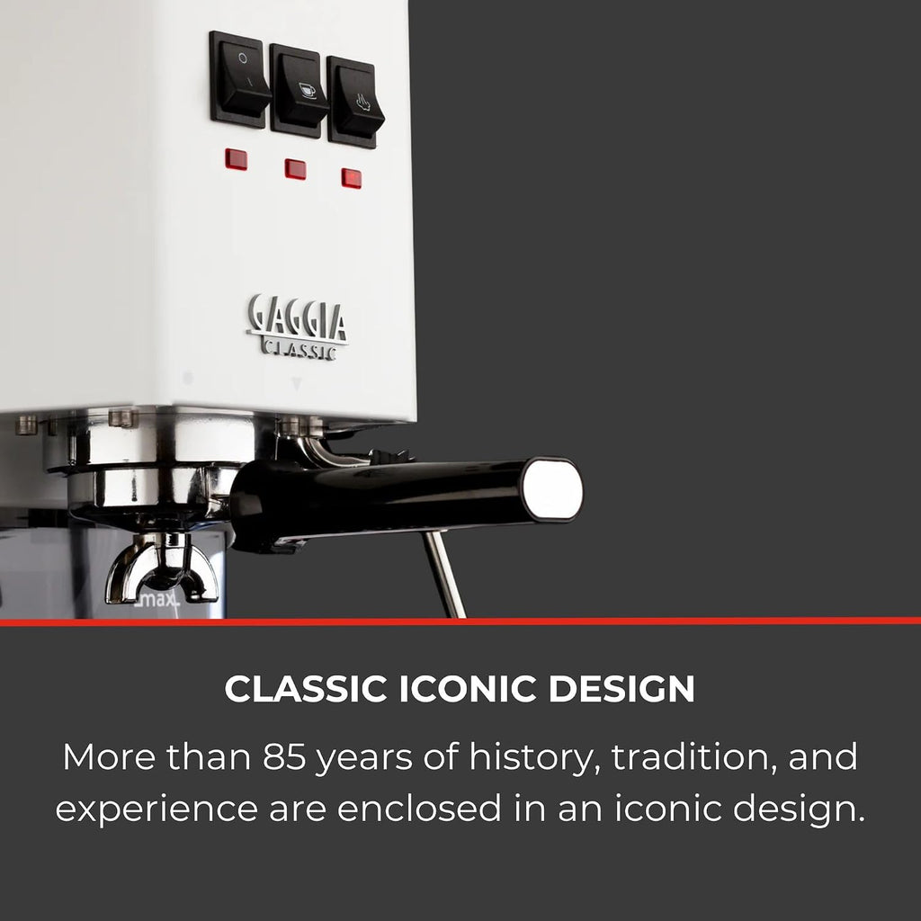 Gaggia RI9380/48 Classic Evo Pro Espresso Machine, Polar White, Small