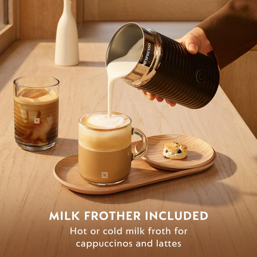Nespresso Vertuo Next Coffee and Espresso Maker by De'Longhi with Aeroccino Milk Frother, White