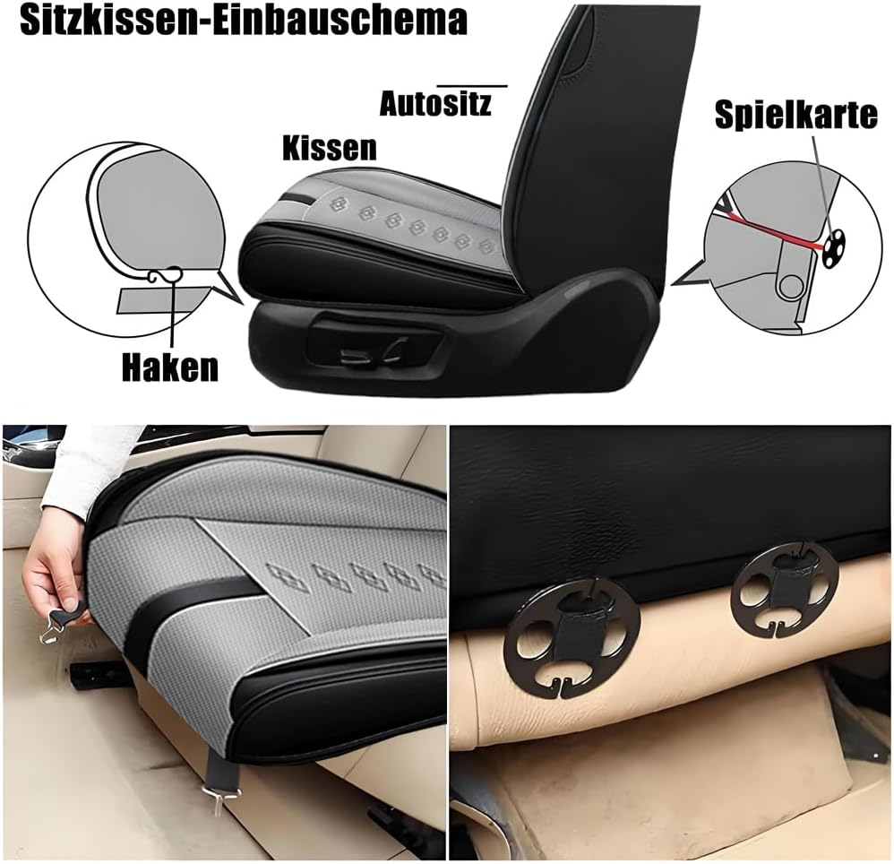 Full Set Car Seat Covers for Chevy Equinox 2005-2025 2026 Leather Seat Covers Waterproof Front Seats&Rear Car Seat Protectors Breathable Seat Cover Black&Grey