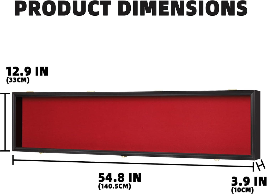 54' Wrestling Championship Belt Display Case Boxing Belt Wall Mount Display Case Shotgun Cabinet Shadow Box W/98% UV Acrylic Door Lockable