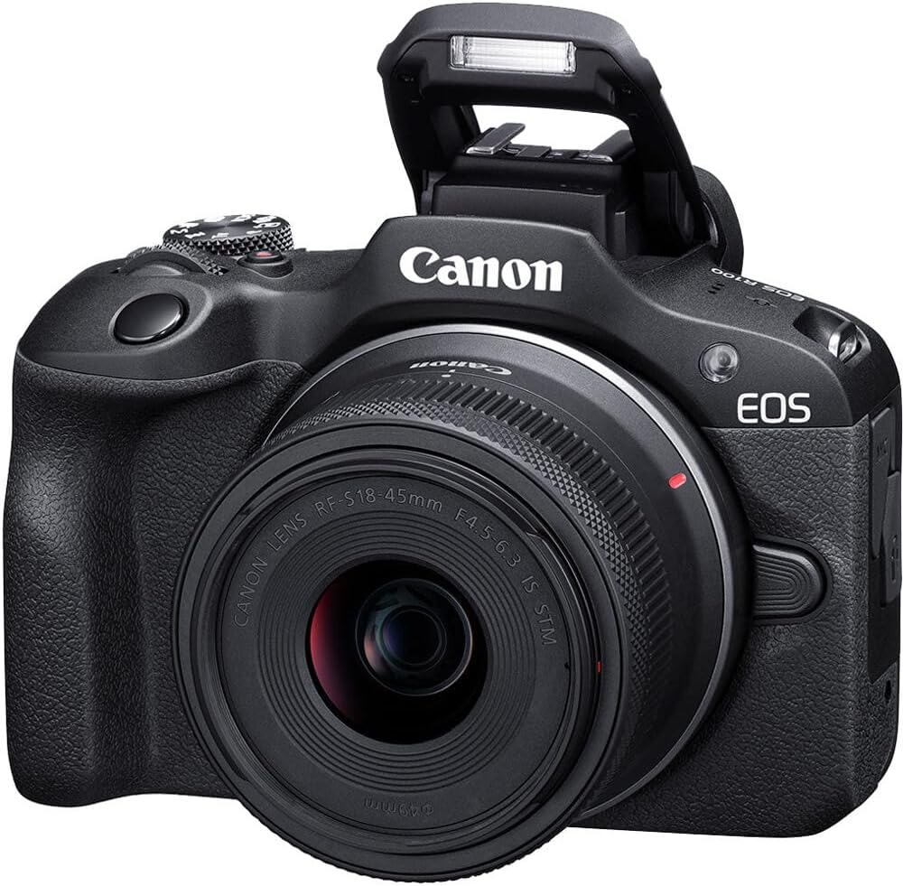 Canon EOS R100 Mirrorless Camera Kit – APS-C RF Camera with 18-45mm & 55-210mm Lenses, 24MP Sensor, 4K Video & Dual Pixel AF (6052C022) + Shoulder Bag + 64GB Memory Card
